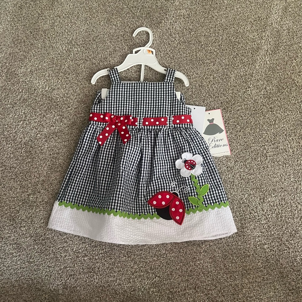 Rare Editions Navy Gingham Two-Piece Set